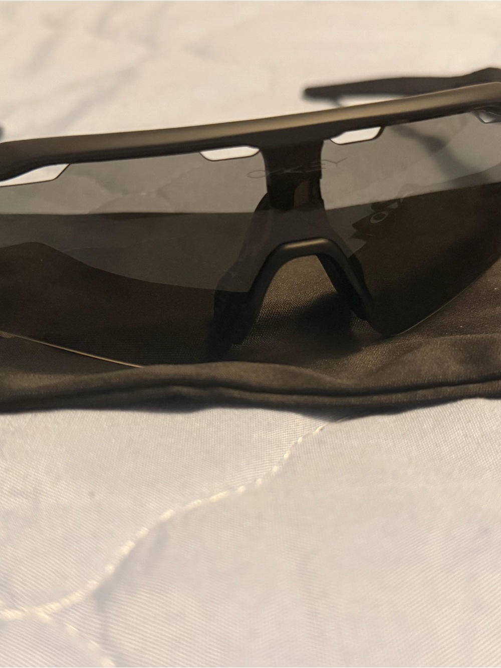 Oakley Matte Black Shield Sunglasses with Dark Smoke Lens